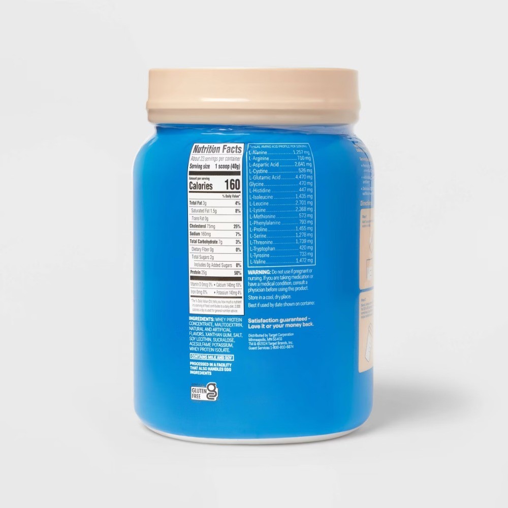 Whey Protein Powder – Vanilla – 32oz : 1-Pack, 25g Protein Per Serving
