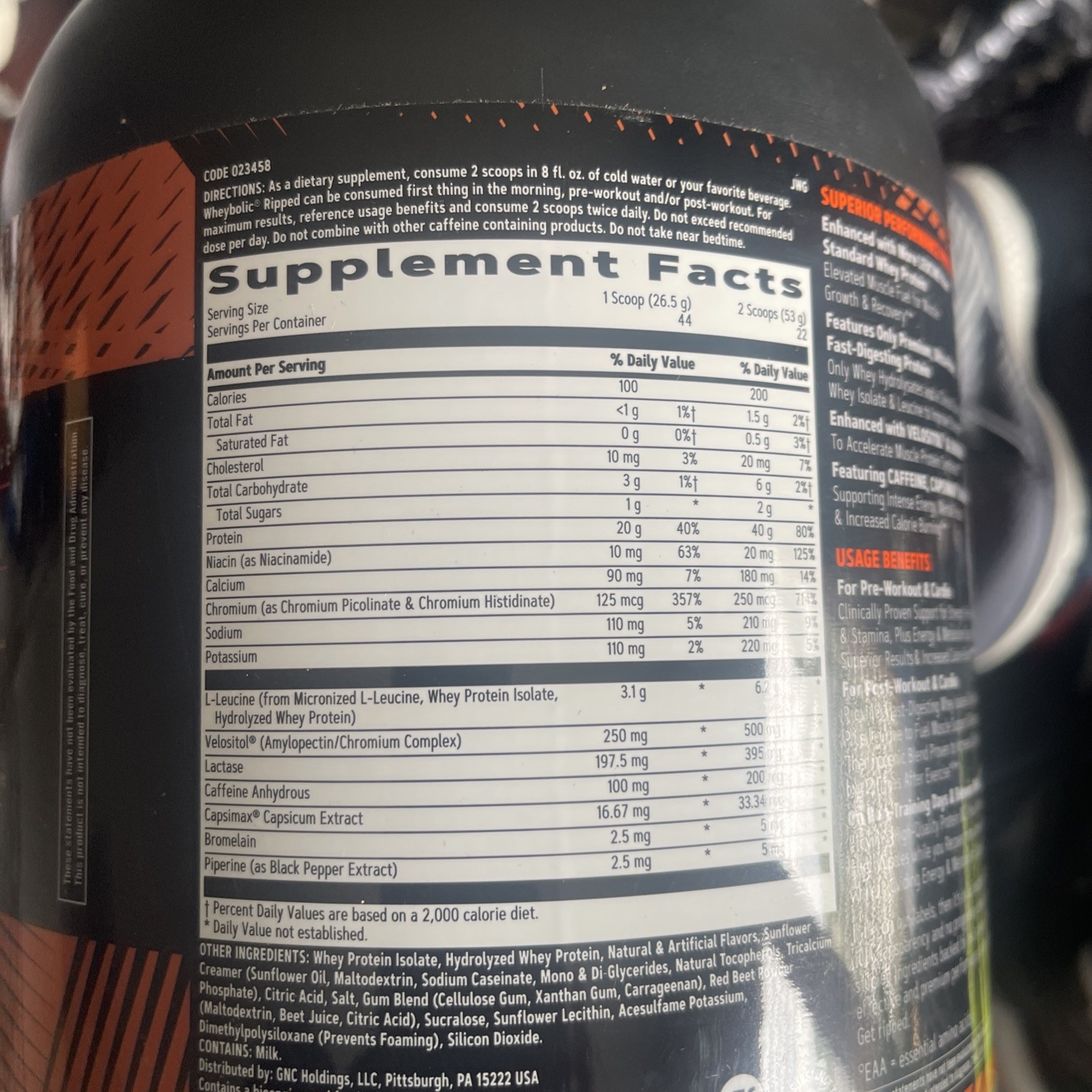 GNC AMP Wheybolic Ripped Protein Powder & Thermogenic Protein Supplement, Muscle