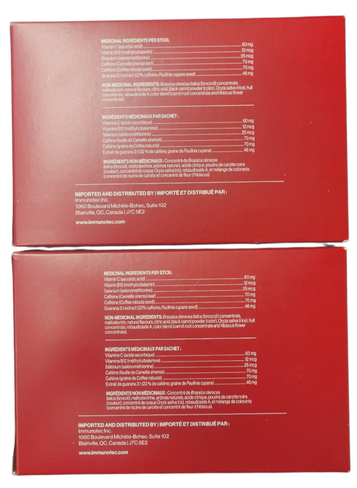 Immunocal Booster Hibiscus (2 Packs of 30 Sticks each) – Exp 10/2027