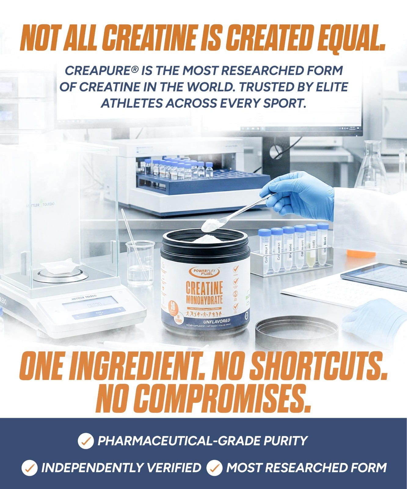 Pure Micronized Creatine Monohydrate Powder – Muscle Strength & Recovery, Unflav