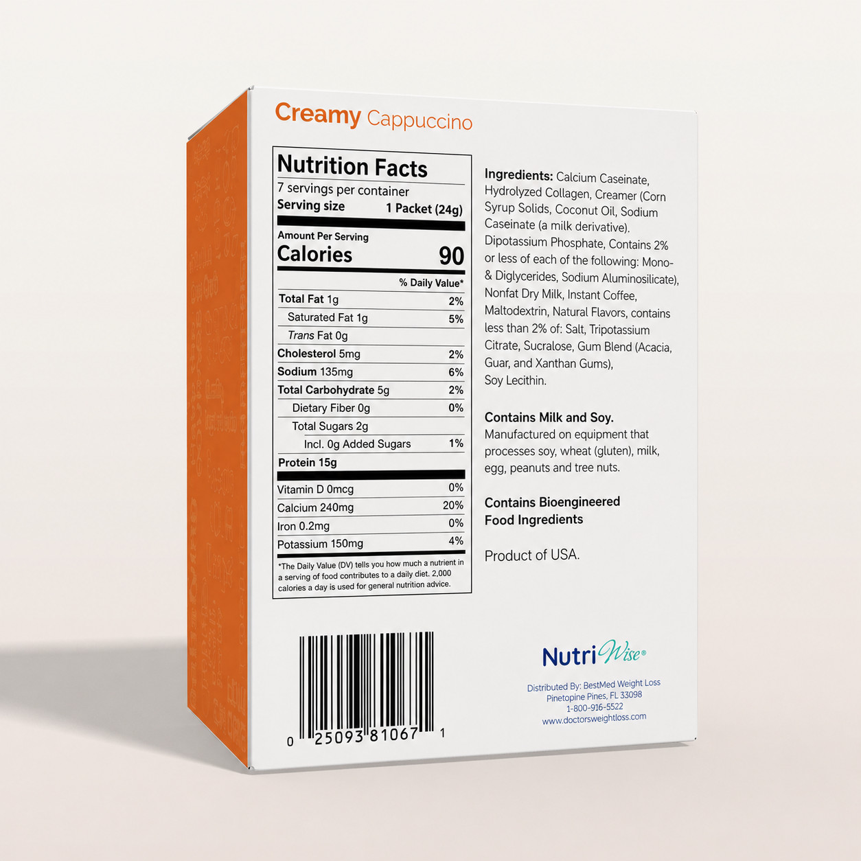 NutriWise Creamy Cappuccino Protein Drink (7ct)