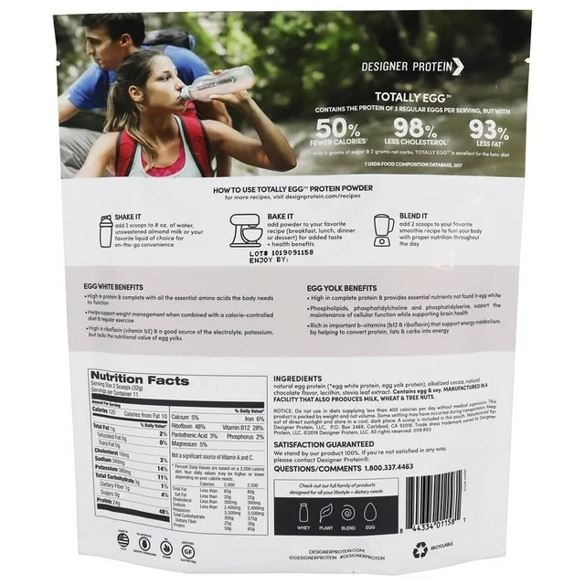 Egg Yolk + White Protein Powder Dutch Chocolate 12.4 oz Each (Pack of 2)