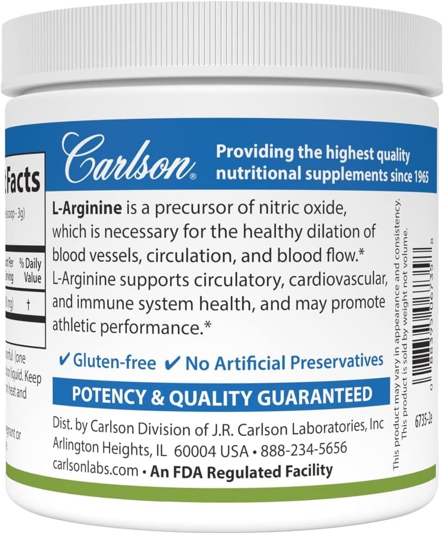 L-Arginine Powder – Supports Circulatory & Immune Health, Unflavored, 3.53 oz