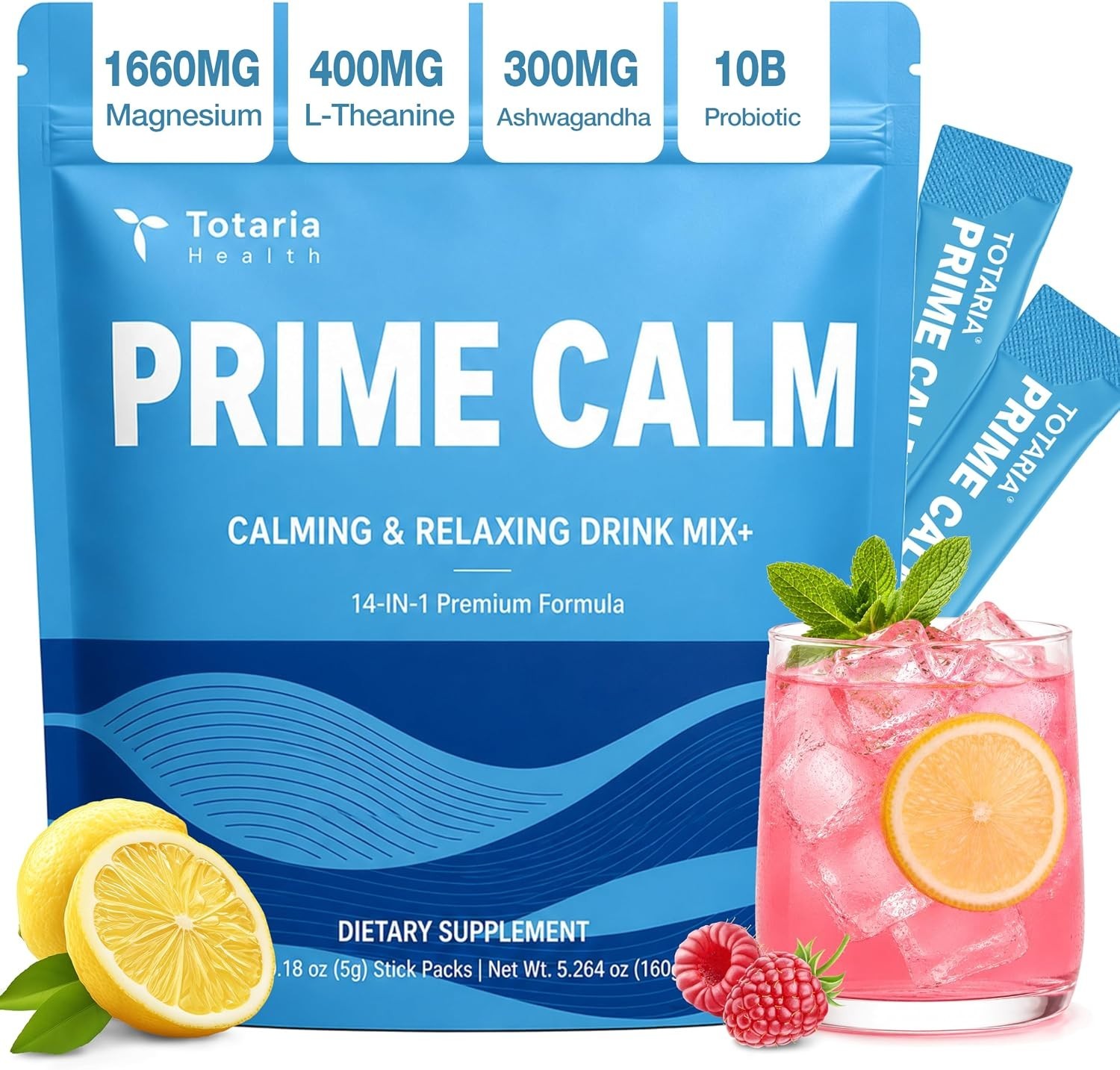 PrimeClam Drink Mix | Cortisol Reducer* Stress Mood & Sleep Aid with Magnesium