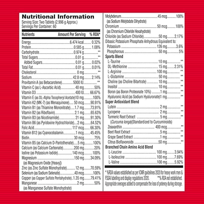 GNC MEGA MEN SPORT Multivitamin 43 Premium Ingredients Sports,BCAA&Antiox-120Tab