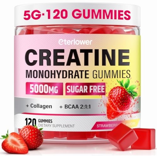 Creatine Gummies Women Collagen BCAAs Sugar Free 120Ct