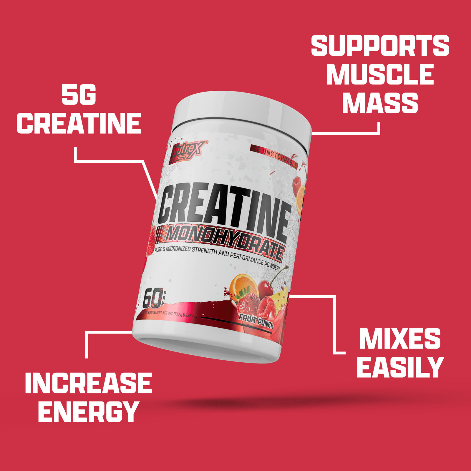 Flavored Creatine Powder- 5G Creatine, Mixes Easily – Supports Energy, Muscle Gr