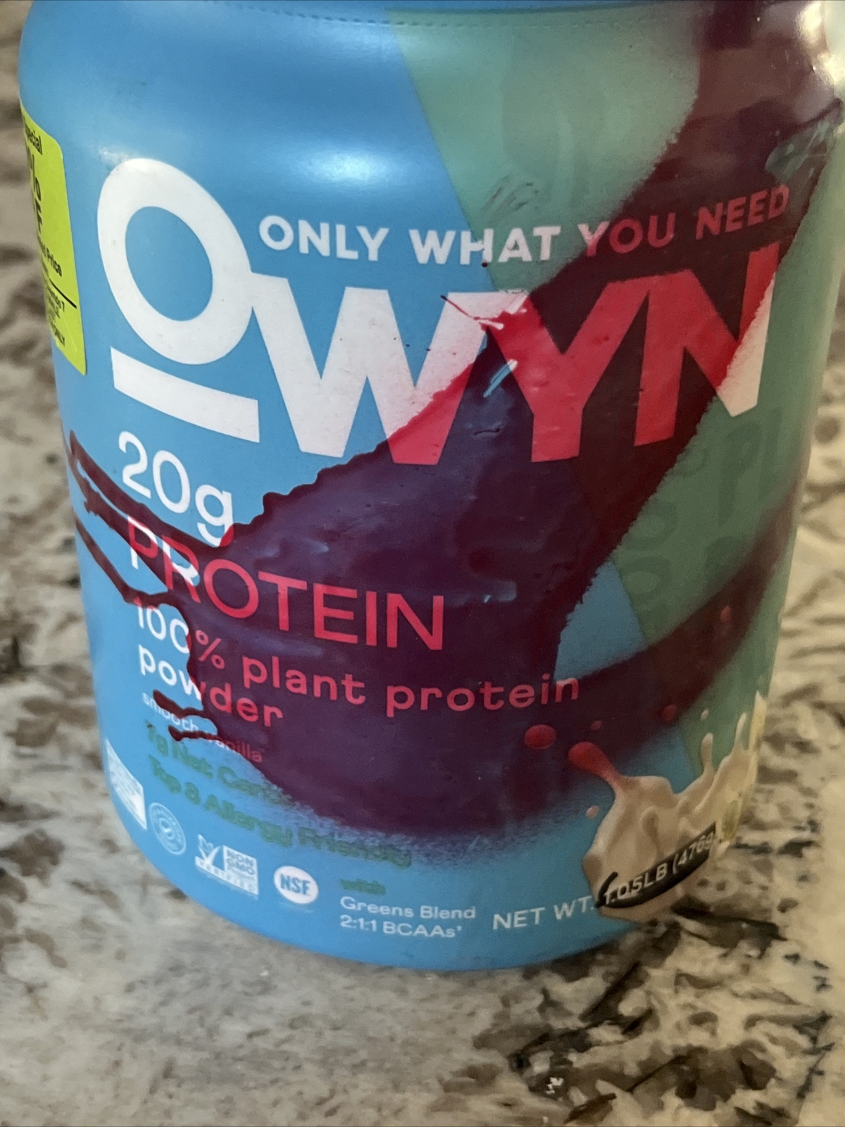 OWYN Only What You Need Plant-Based Protein , Smooth Vanilla, 1.05 lbs