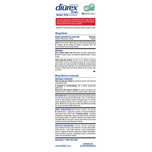 Diurex Ultra Re-Energizing Water Pills – Relieve Water Bloat – Feel Better & Les