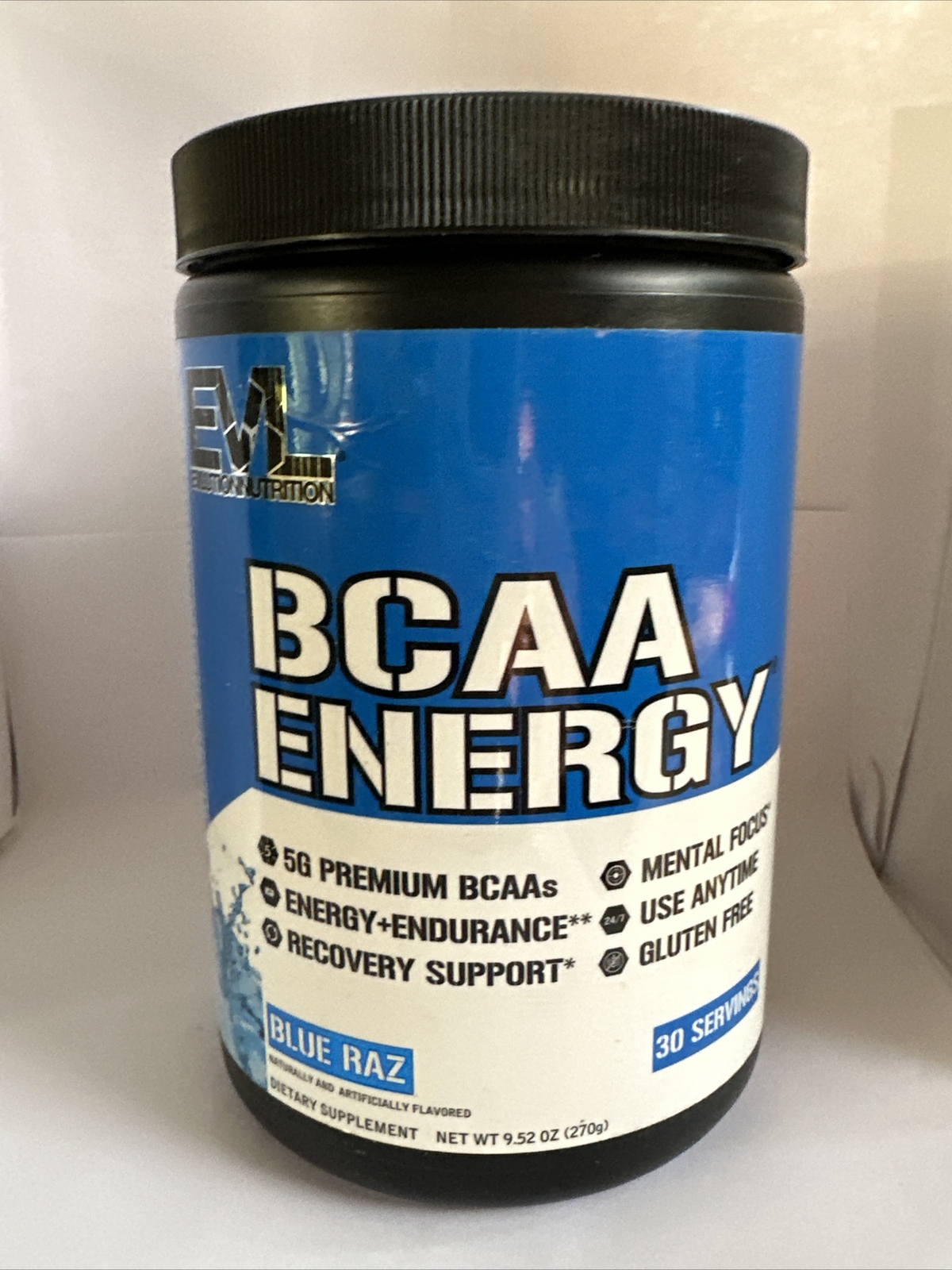 Evlution Nutrition BCAA Energy, Blue Raz, 30 Servings Powder