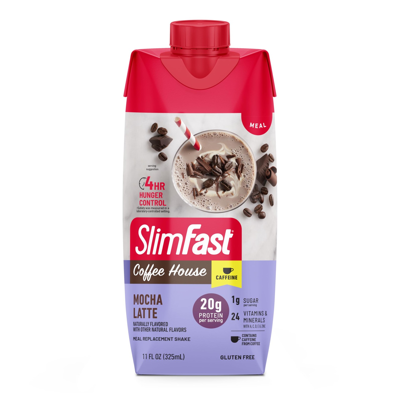Slimfast Protein Shake Mocha Latte- 20G Protein Meal Replacement Shake Ready To