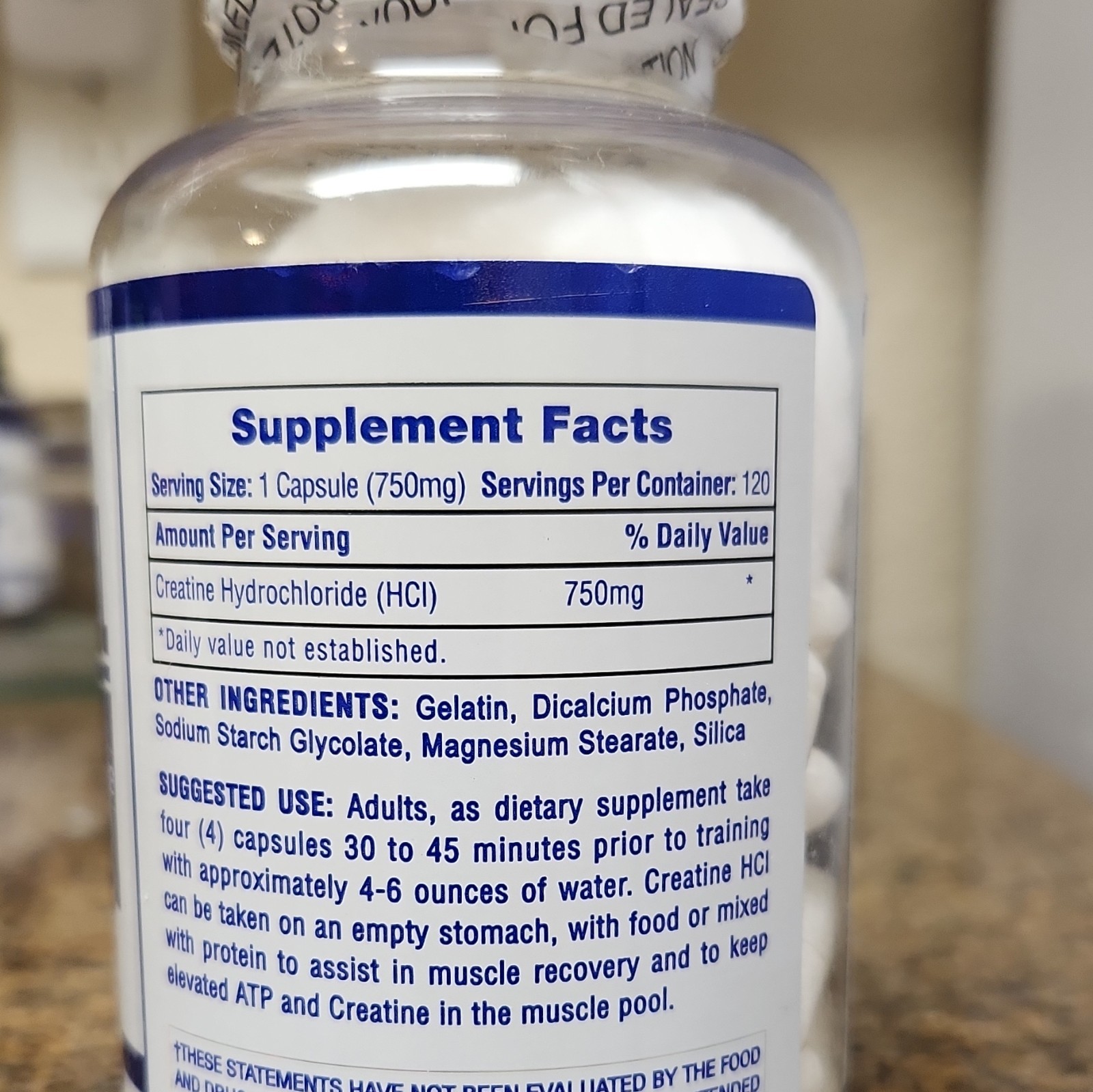 Hi-Tech Pharmaceuticals Creatine HCl 750mg Rapid Release Capsules 120 Count