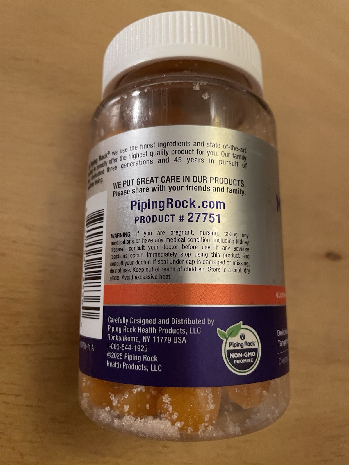 New 70 Vegan Magnesium Citrate Gummies Tangerine Flavor NON-GMO Gluten Free