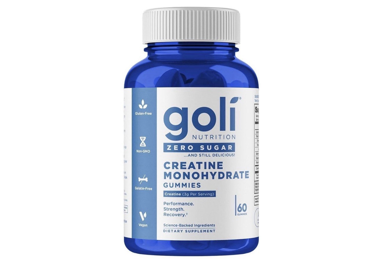 Goli Zero Sugar Creatine Monohydrate Gummies 3000mg, 60 Ct Keto Vegan 10/27 EXP
