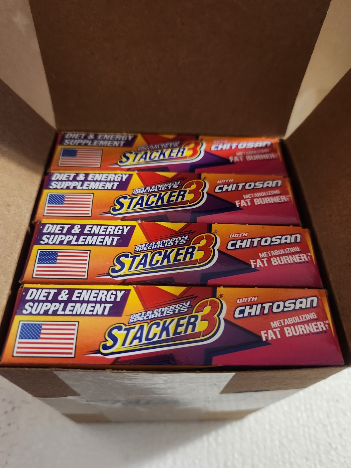 4-Stacker3 Diet & Energy Supplement w/ Chitosan – 20 Capsules – Exp 10/2029