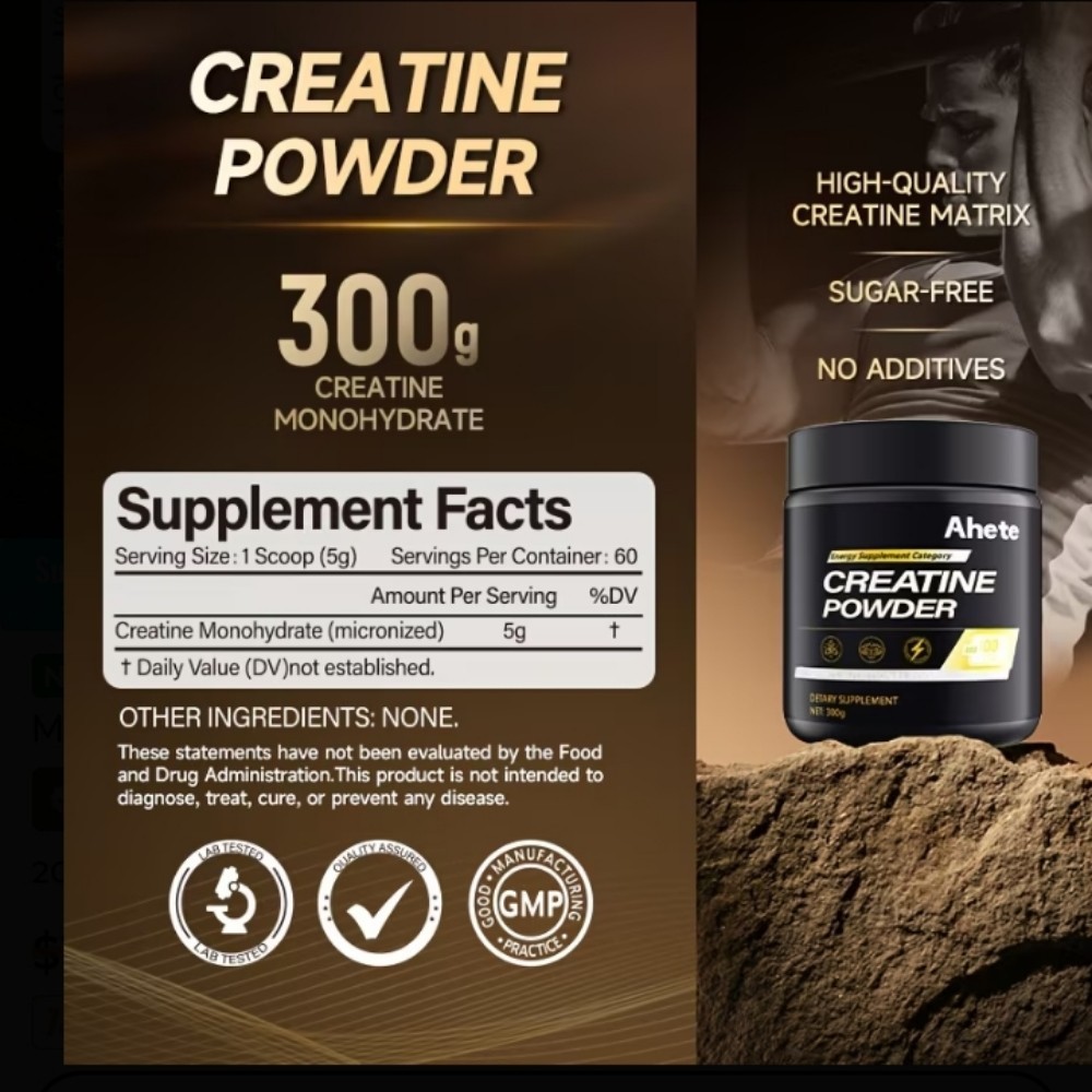 Creatine Monohydrate Powder Surgar Free 2 Pack 4 Month Supplyl Fast Absorbing