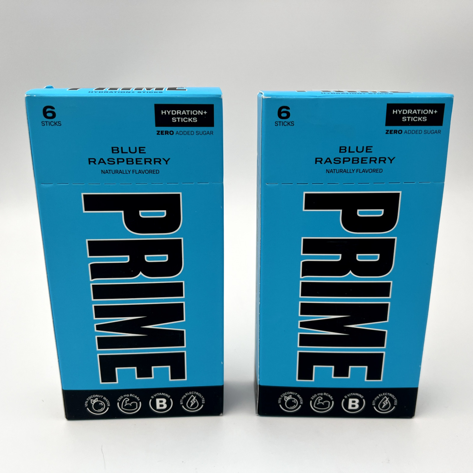 PRIME BLUE RASPBERRY Hydration Sticks (Set of 2 boxes – 12 sticks total)