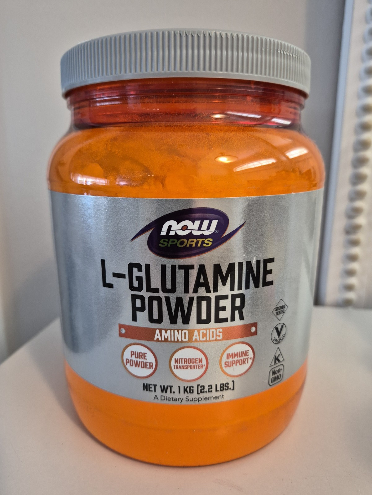 NOW Sports L-Glutamine Powder, Unflavored Vegan Non-GMO 1 kg (2.2 lb)