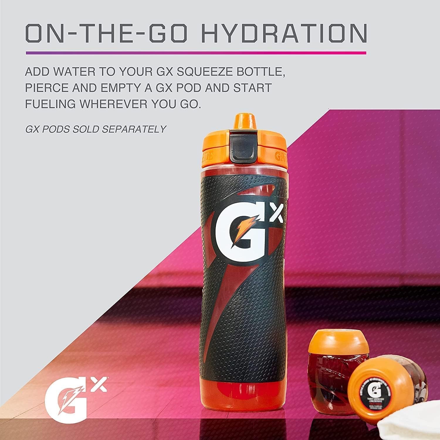 Gatorade Glitched Berry Gx Bottle w/Gx Pods 30 Ounces, Glitch
