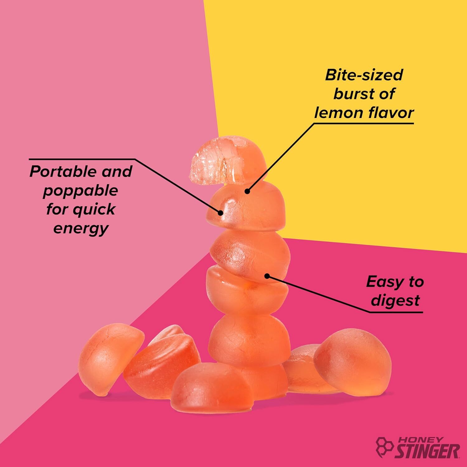Honey Stinger Organic Pink Lemonade Energy Chew | 1.8 Ounce (Pack of 12)
