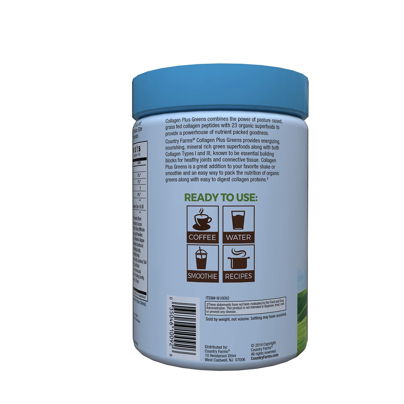 Country Farms Collagen Peptides Powder with 10.6 Ounce (Pack of 1), Natural
