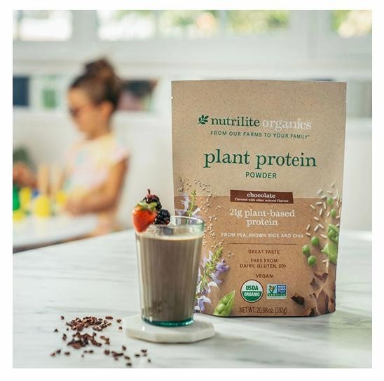 Nutrilite Organics Plant Protein Powder Vegan USDA Organic Chocolate