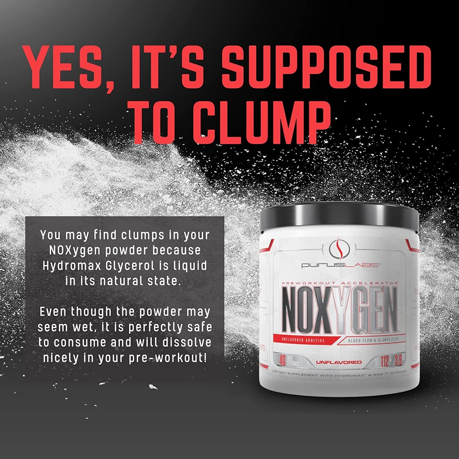 Purus Labs Noxygen – Unflavored Pre-Workout Accelerator, Nitric Oxide 40 Serving