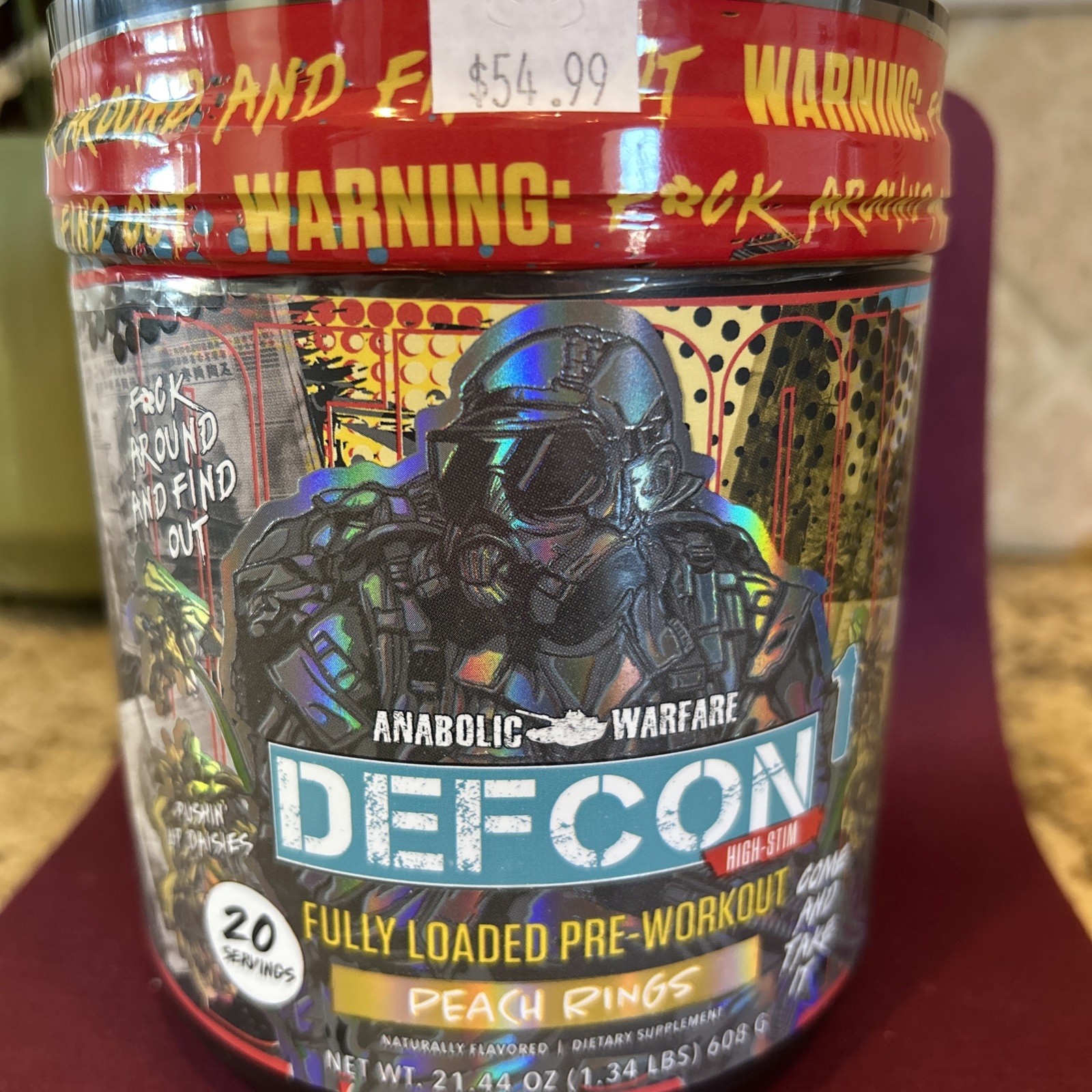 PACK OF TWO Anabolic Warfare DEFCON Fully Loaded Pre-Workout Peach Rings 5/26