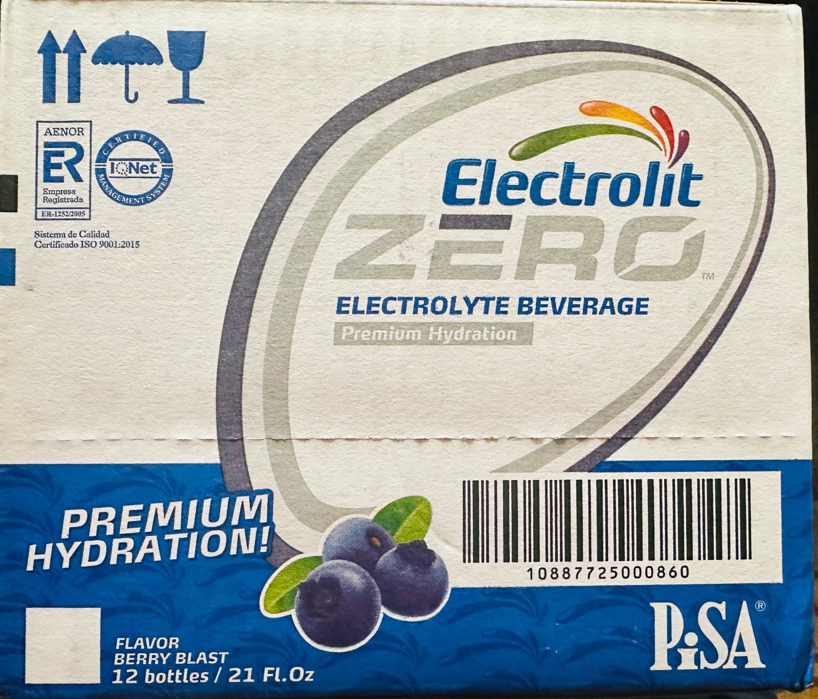 Electrolit Zero Berry Blast Electrolyte Drink Pack of 12 21 Fl Oz Instant Hyd…