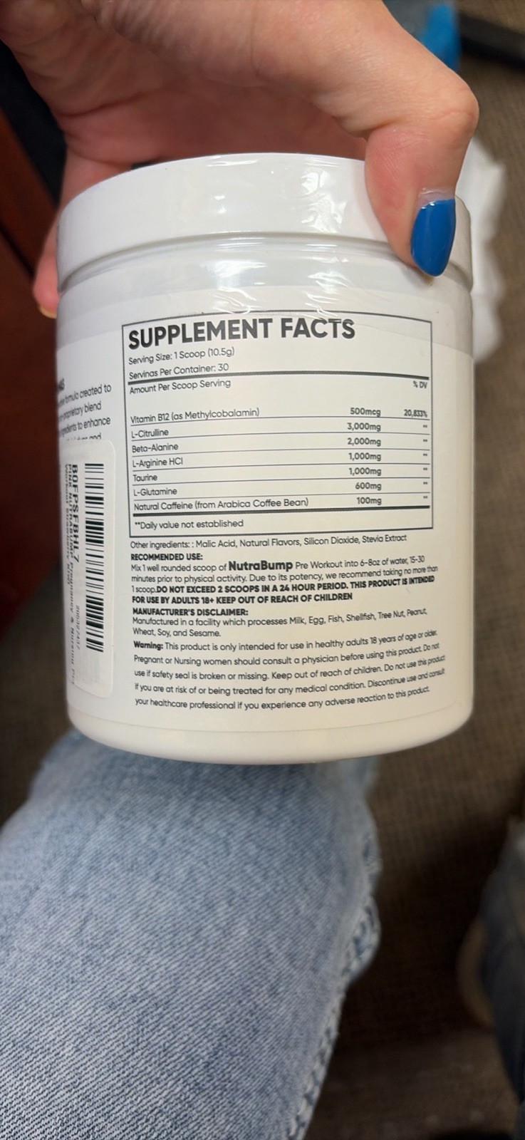 Nutra Bump Pre-Workout Powder Strawberry Kiwi 11.11oz (315g) Gym & Training