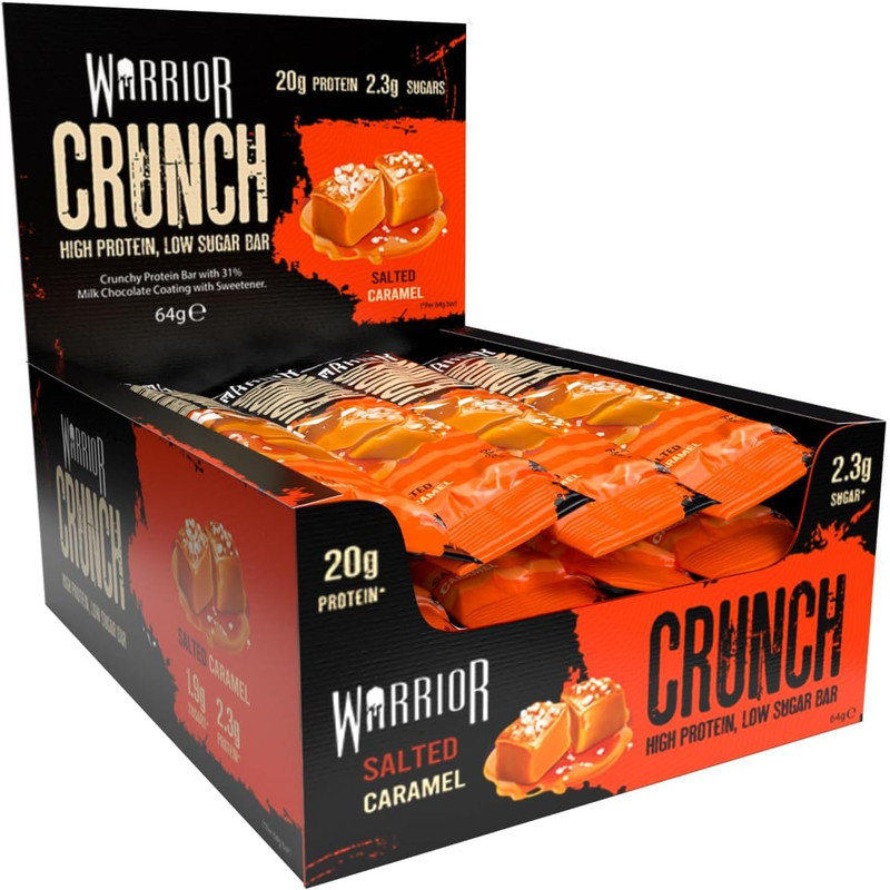 Warrior Crunch High Protein Carb Bar 64 G Salted Caramel Pack Of 12