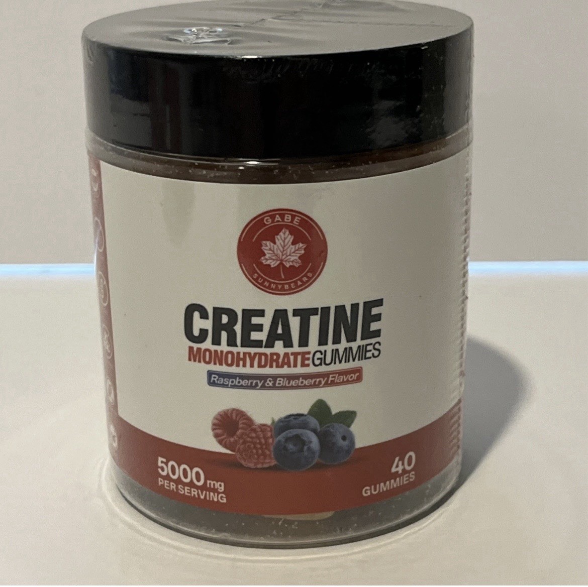 Gabe Sunnybears Creatine Monohydrate 5000mg 40 Count Gummies Raspberry Blueberry