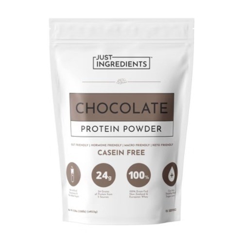 Just Ingredients Chocolate Protein Mix – 1.08lb – 15 servings: Non-Caffeinated