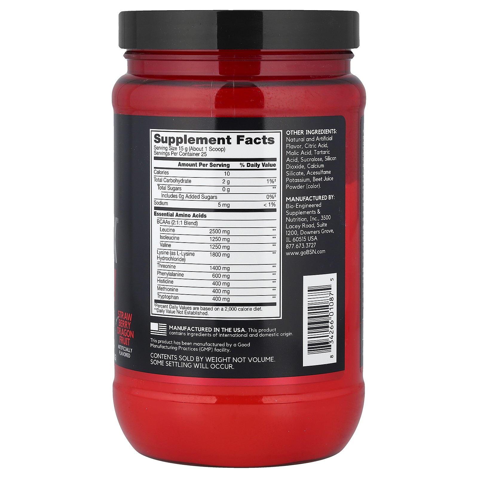 AminoX, EAAs, Muscle Support & Recovery, Strawberry Dragon Fruit, 13.2 oz (375