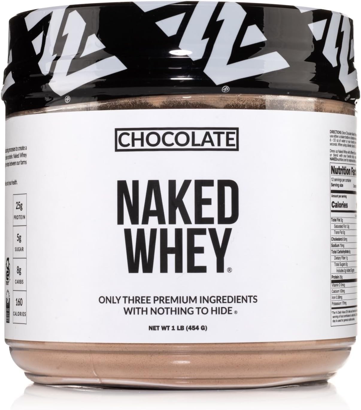 NAKED Chocolate Whey 1LB – All Natural Grass Fed 1 Pound (Pack of 1)