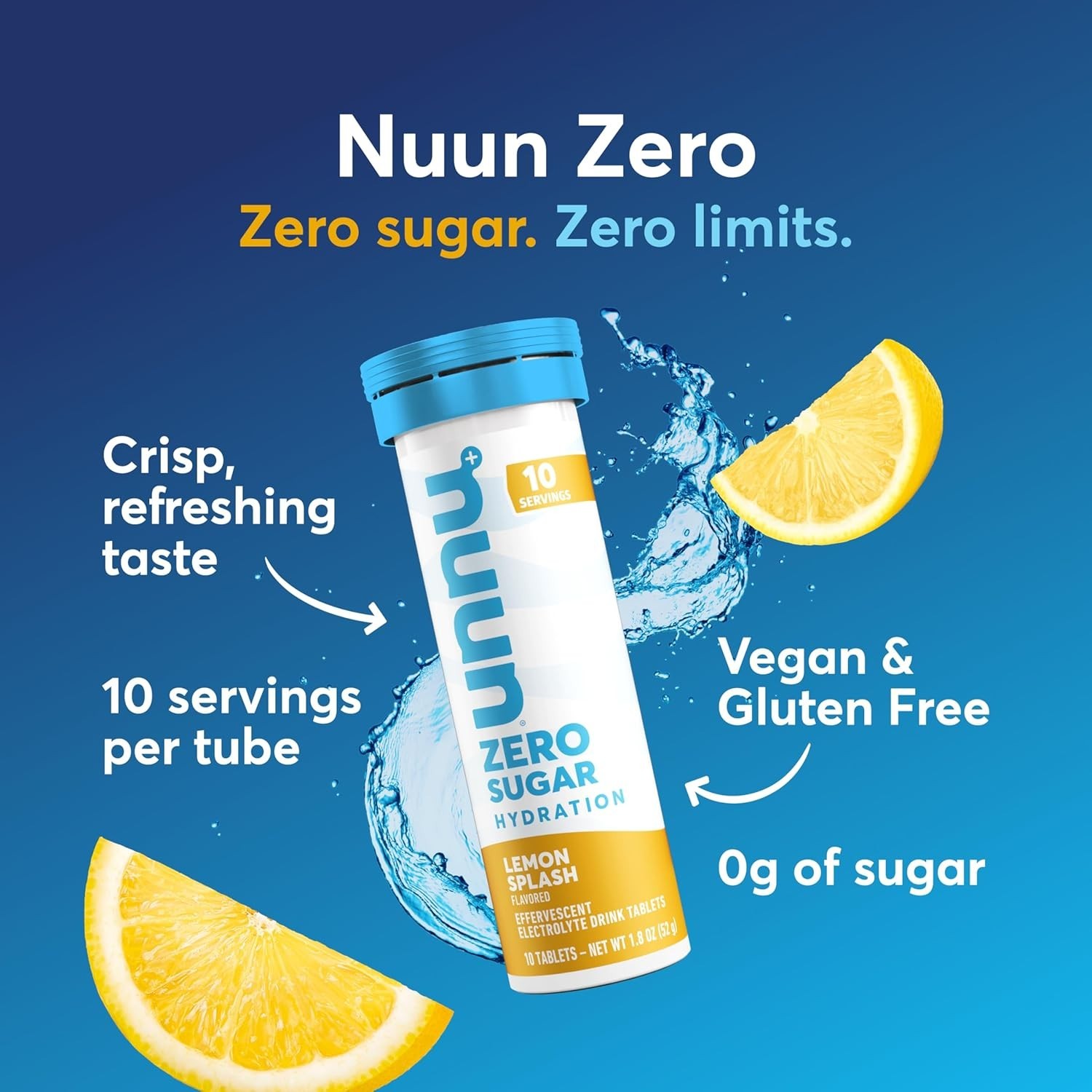 40 Servings of Sugar-Free Electrolyte Tablets for Refreshing Hydration |