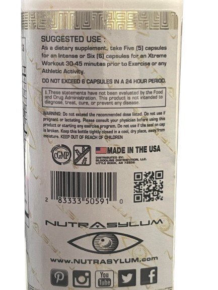 AE1 BY NUTRA ASYLUM Nitric Oxide HIGH STIM PRE WORKOUT