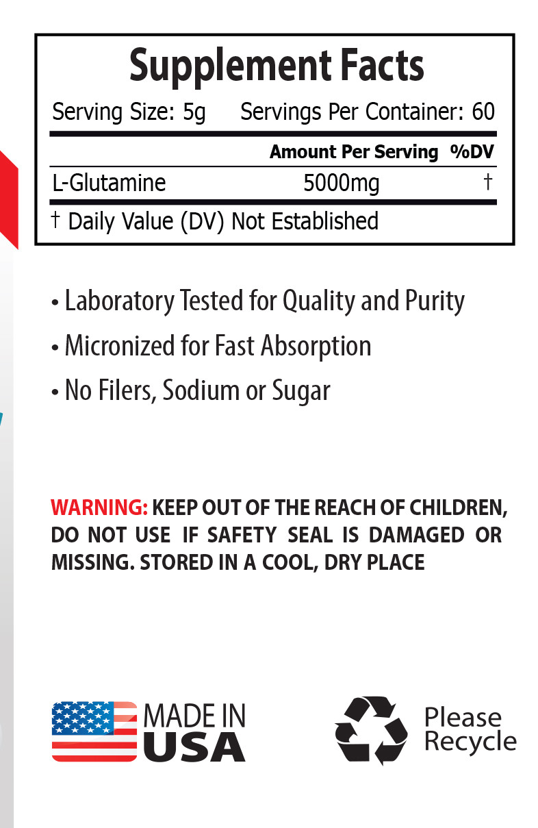 glutamine recovery – Glutamine Powder 5000mg 180 Servings – amino acids 3B