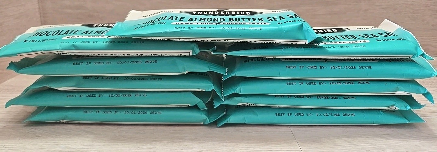 (Eleven) – Thunderbird Bar Choc Almond Sea Salt Gluten Free – Exp – 10/26