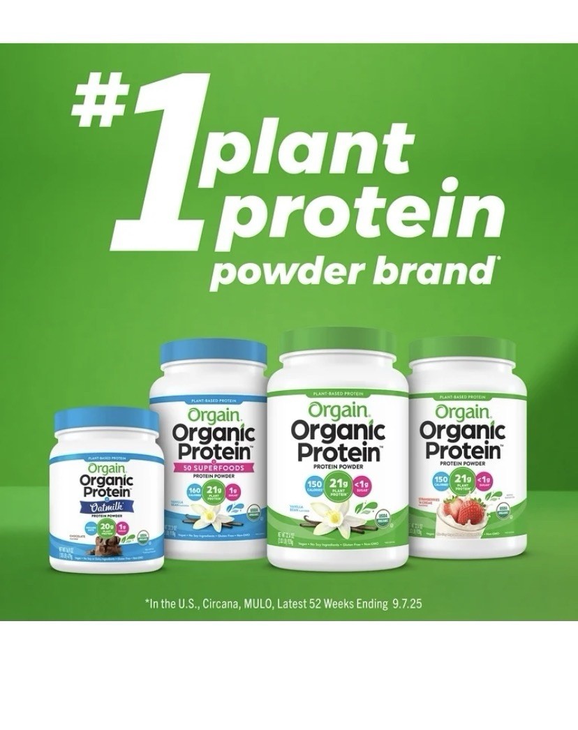 Orgain Organic Plant-Based Protein Powder Vanilla Bean Vegan 2.03 lb