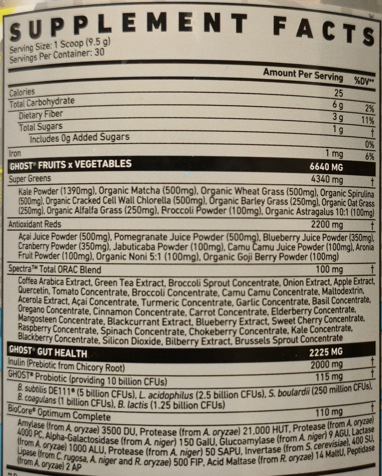 Ghost GREENS powder 10 oz Size ( 30 Servings ) Original Flavor BEST BY 08/26