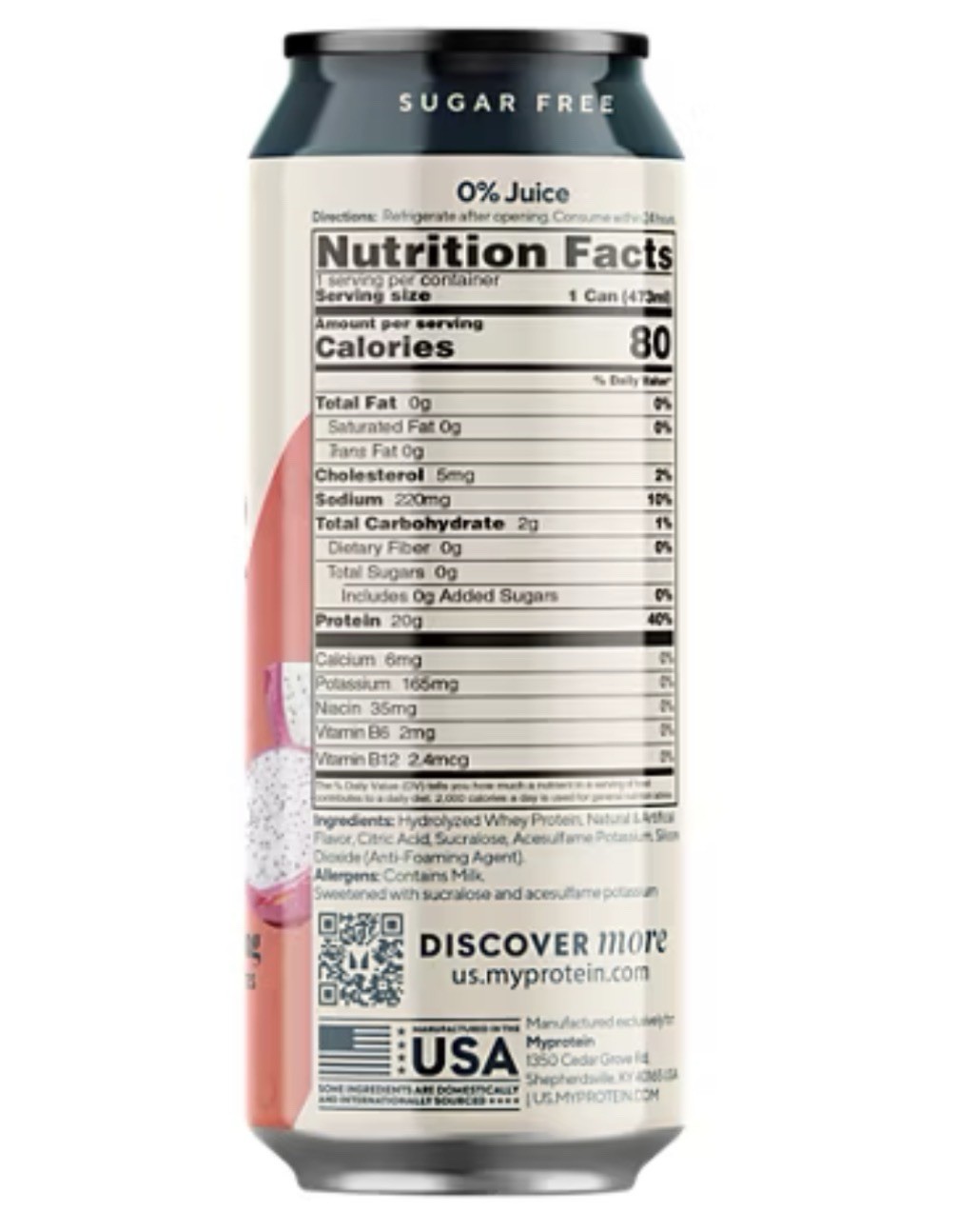 Myprotein Clear Whey Isolate Ready To Drink Protein, Tropical Dragonfruit, 16oz