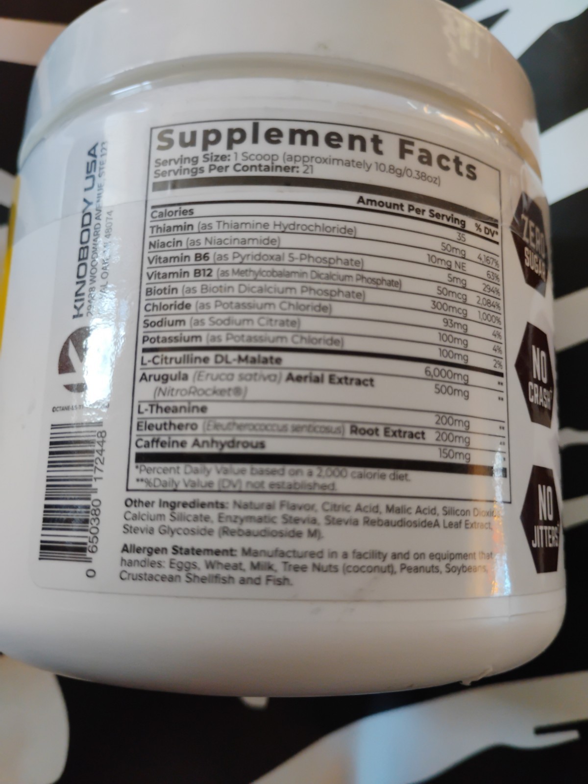 Kinobody 2 PACK Kino Octane Tropic Thunder Pre Workout sealed 21 X2 servings New