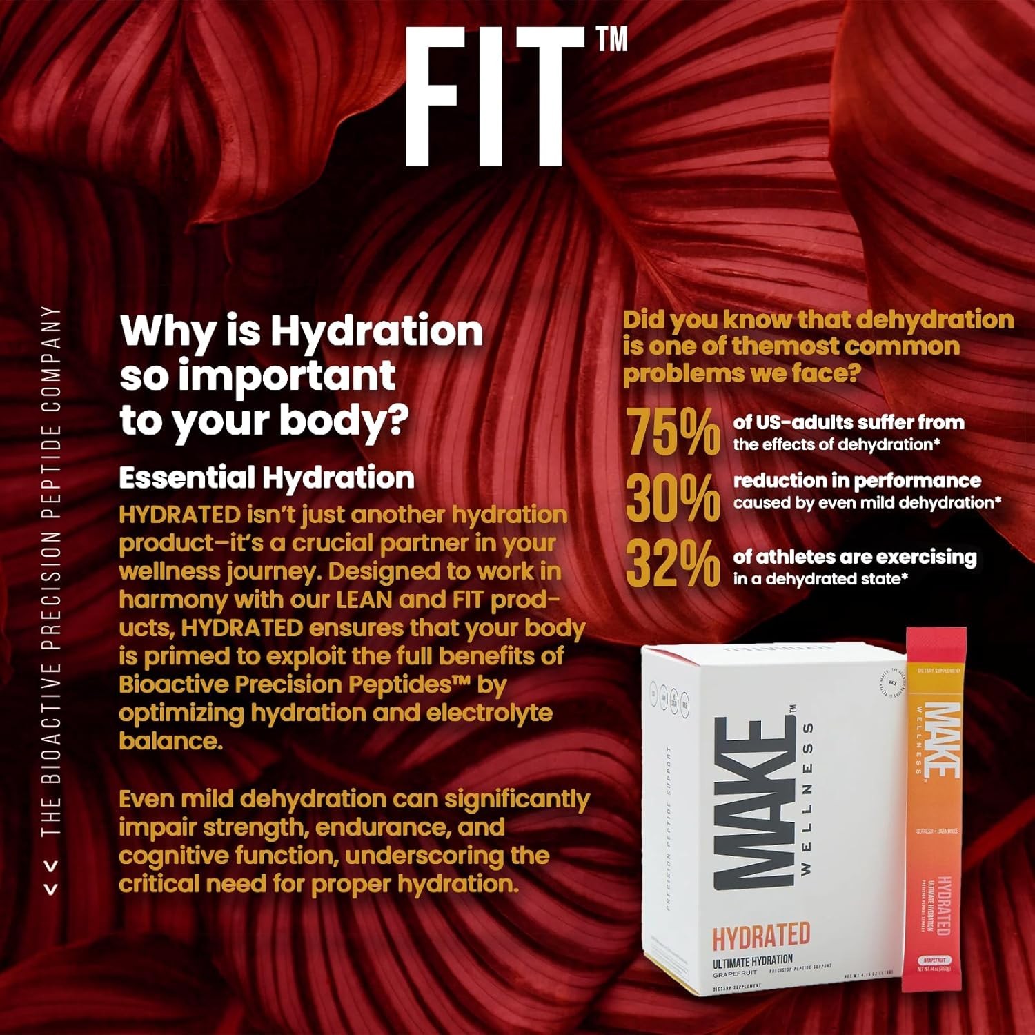 Make Wellness Hydrated Grapefruit Hydration & Electrolyte Drink Mix 30 Sachets