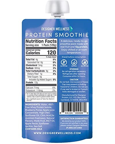 Designer Wellness Protein Smoothie, Real Fruit, 12g Protein, Low Carb, Zero Suga