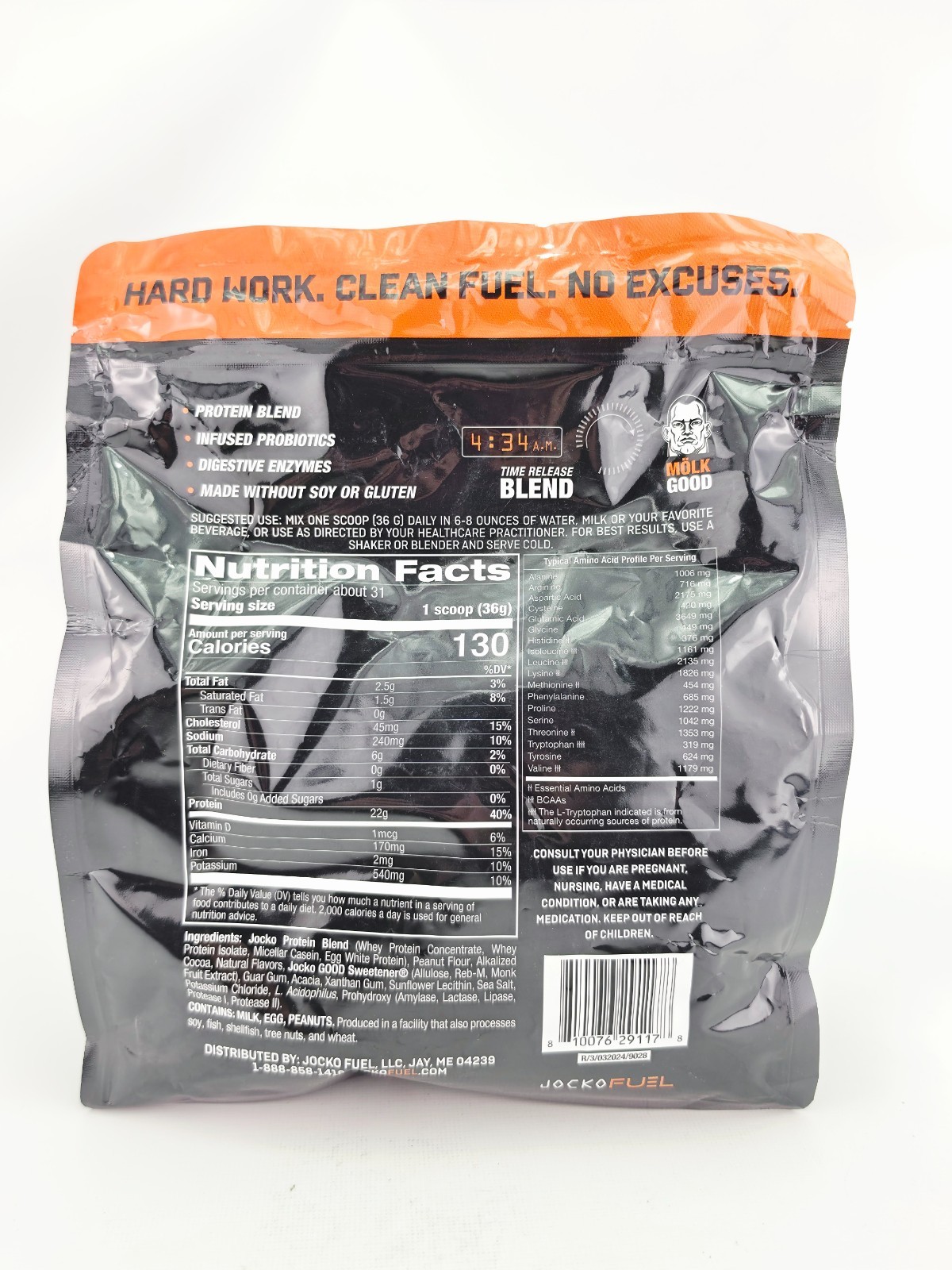Jocko Fuel Protein Powder Chocolate Peanut Butter 2.3 lb bb3/27