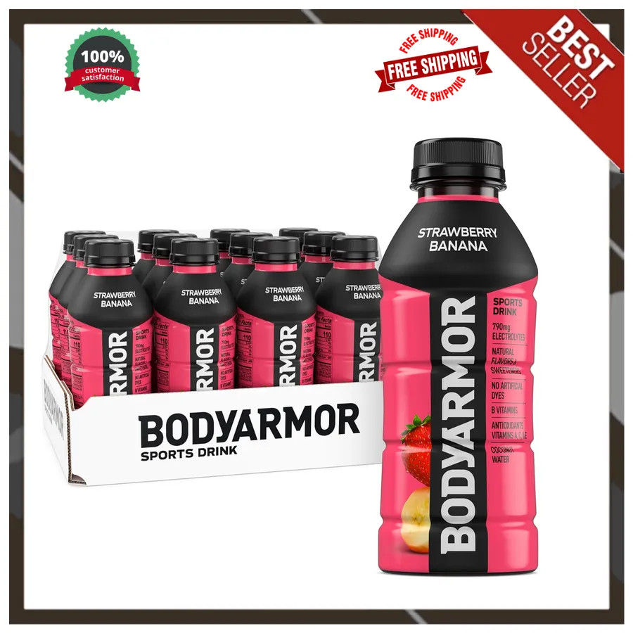 BODYARMOR Sports Drink Strawberry Banana Electrolyte Hydration 16oz 12 Pack