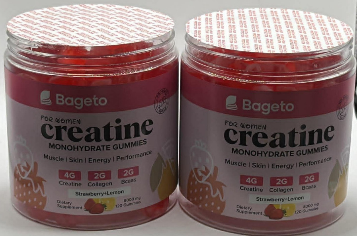 2PK Bageto Creatine Monohydrate Gummies For Women ~ STRAWBERRY LEMON ~ EXP 9/27