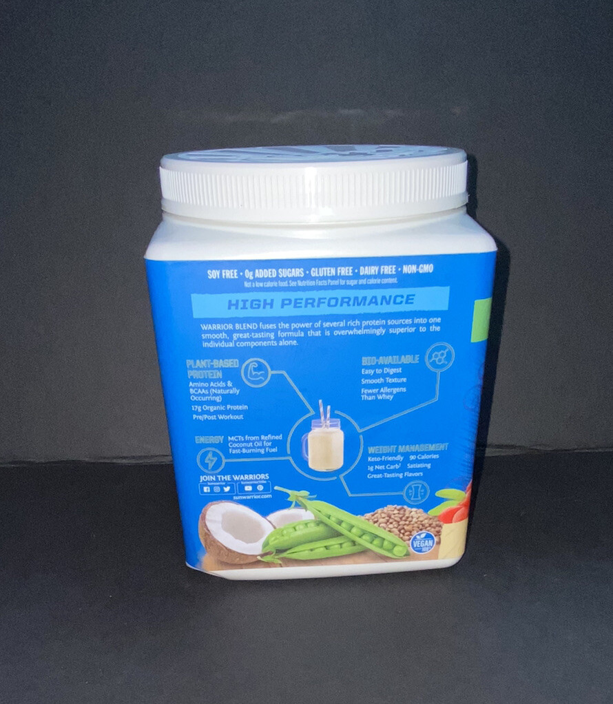 SUNWARRIOR PLANT BASED VANILLA PROTEIN POWDER (NEW SEALED) EXP 02-2025