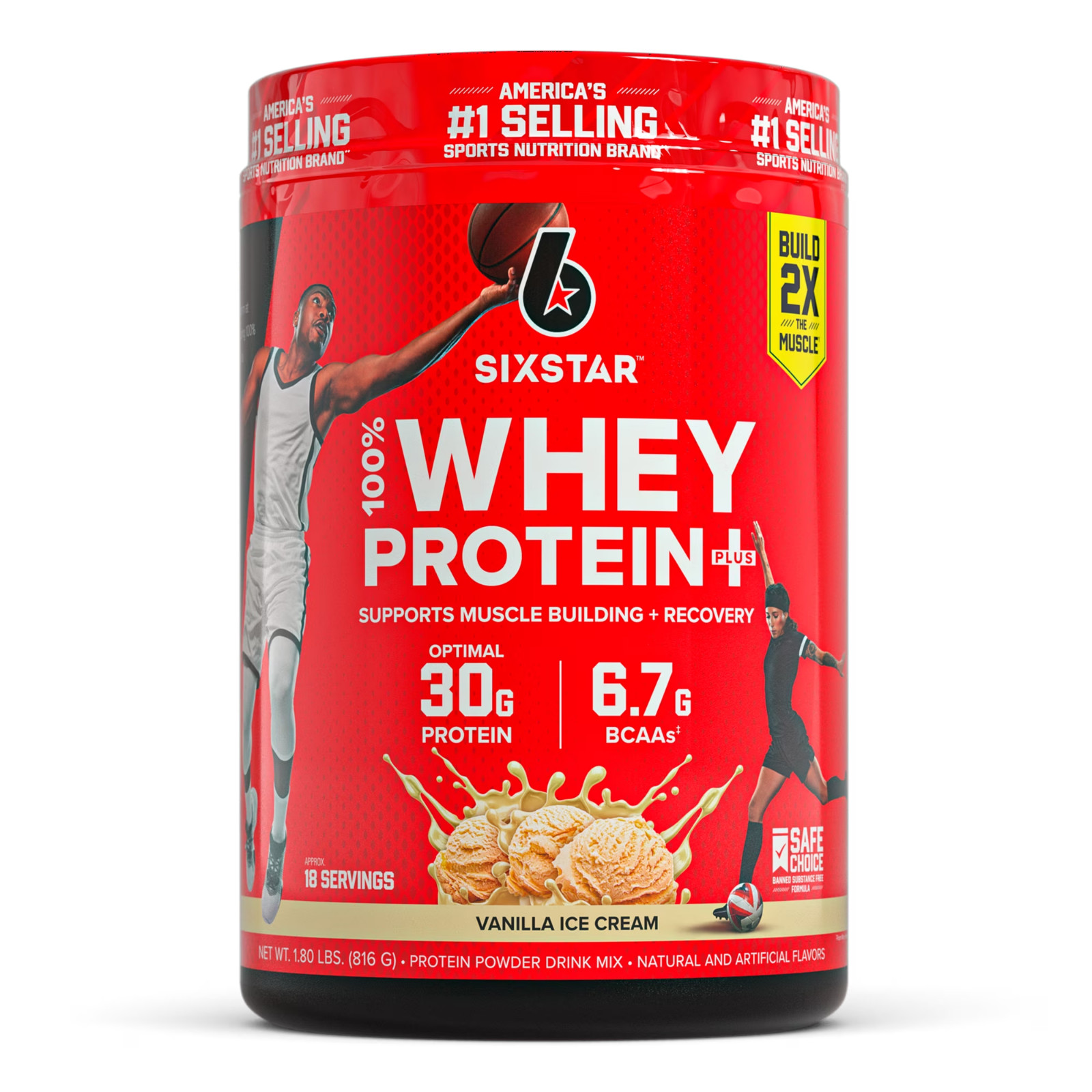 Six Star Pro Nutrition 100% Whey Protein Powder Plus, 30g Protein, Vanilla Cream